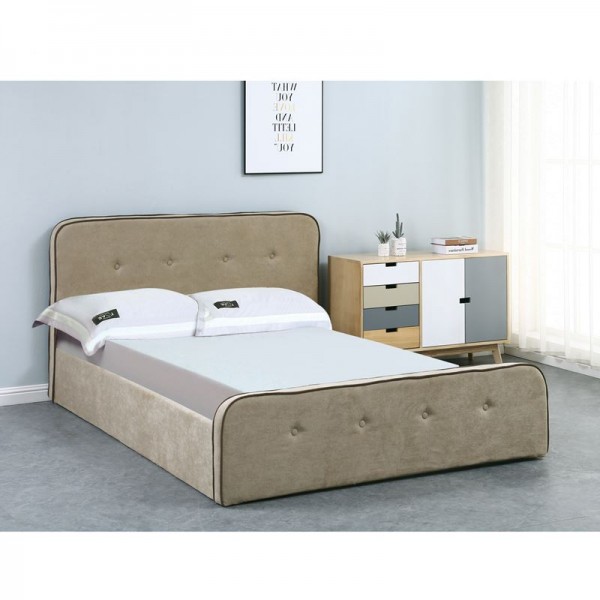 ACCORD Duo Κρεβάτι (για στρώμα 150x200cm) Ύφ.Μπεζ/Αποθ.Χώρος