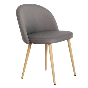 BELLA Καρέκλα Μεταλλική Βαφή Φυσικό/Ύφασμα Σκ.Γκρι