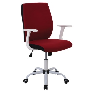 BF3900 Πολυθρόνα Γραφείου Άσπρη/Ύφασμα Κόκκινο