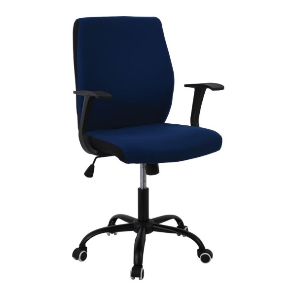 BF3900 Πολυθρόνα Γραφείου Μαύρη/Ύφασμα Μπλε