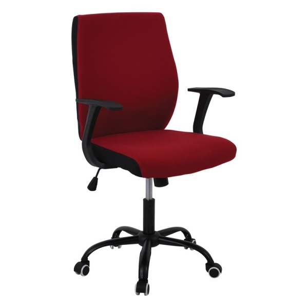 BF3900 Πολυθρόνα Γραφείου Μαύρη/Ύφασμα Κόκκινο