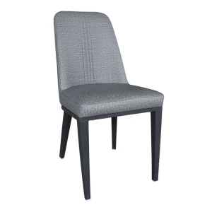 CASTER Καρέκλα Μεταλλική Βαφή Μαύρη/Linen Pu Ανθρακί