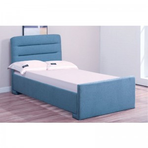 DORAL Κρεβάτι (για στρώμα 140x190cm) Ύφασμα Μπλε/Αποθ.Χώρος