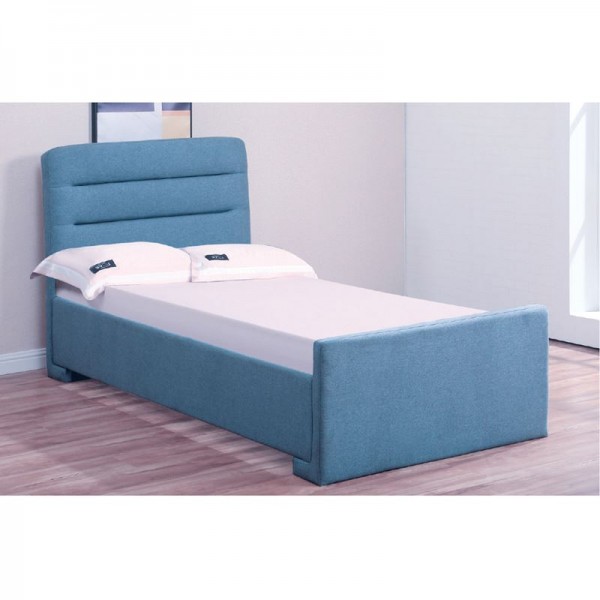 DORAL Κρεβάτι (για στρώμα 150x200cm) Ύφασμα Μπλε/Αποθ.Χώρος