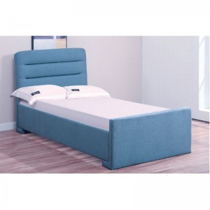 DORAL Κρεβάτι (για στρώμα 160x200cm) Ύφασμα Μπλε/Αποθ.Χώρος