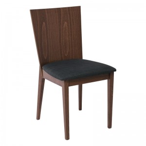 EVA Καρέκλα Οξυά Καρυδί/Ύφασμα Σκούρο Γκρι