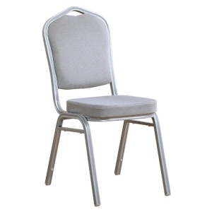 HILTON Καρέκλα Μεταλλική Silver Ύφασμα Γκρι