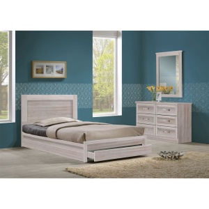 LIFE Κρεβάτι-Συρτάρι (για στρώμα 90x200) White Wash