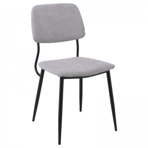 LOCA Καρέκλα Μεταλλική Μαύρη/Ύφασμα Αν. Γκρι