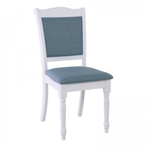 MANDY Καρέκλα Άσπρη/Ύφ.Αν.Μπλε