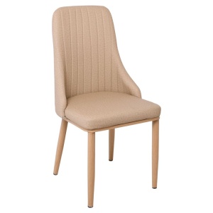 MATTEL Καρέκλα Μεταλλική Φυσικό/Linen Pu Μπεζ