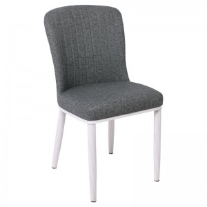 NEWTON Καρέκλα Μεταλλική White Wash/Linen Pu Ανθρακί