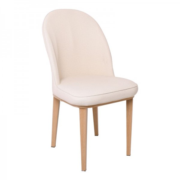 TEX Καρέκλα Μεταλλική Φυσικό/Linen Pu Εκρού