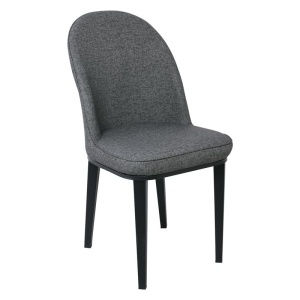 TEX Καρέκλα Μεταλλική Βαφή Μαύρη/Linen Pu Ανθρακί