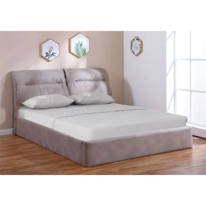 VALIANT Κρεβάτι (για στρώμα 160x200cm) Ύφ.Nabuk Cappuccino/Αποθ.Χώρος