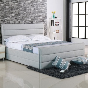 APOLLO Κρεβάτι (για στρώμα 180x200cm) Ύφασμα Sand-Grey