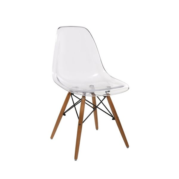 ART Wood καρέκλα Ξύλο/PC Clear