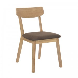 CALVIN Καρέκλα Φυσικό/Ύφασμα Σκ.Καφέ