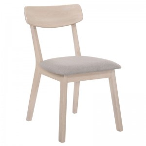 CALVIN Καρέκλα White Wash/Ύφασμα Sand