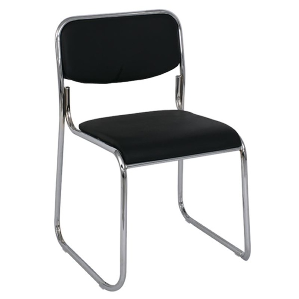 CAMPUS Καρέκλα Χρώμιο/Soft Pu Μαύρο