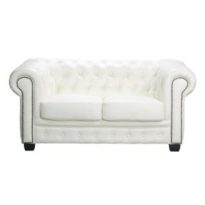 CHESTERFIELD 689 2-θέσιος καναπές Δέρμα Άσπρο