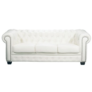 CHESTERFIELD 689 3-θέσιος καναπές Δέρμα Άσπρο