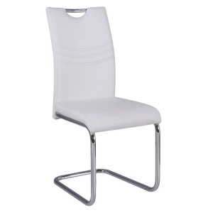 CROFT Καρέκλα Χρώμιο/Pu Άσπρο