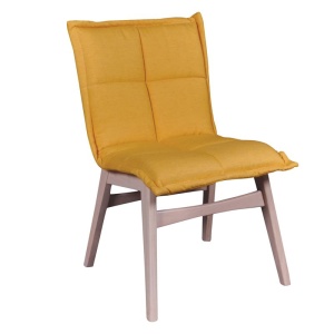FOREX Καρέκλα White Wash/Ύφασμα Κίτρινο