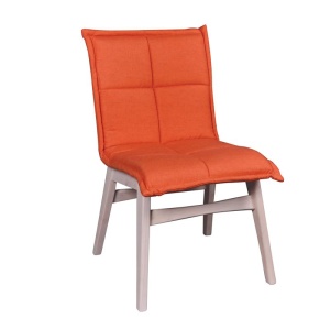 FOREX Καρέκλα White Wash/Ύφασμα Πορτοκαλί