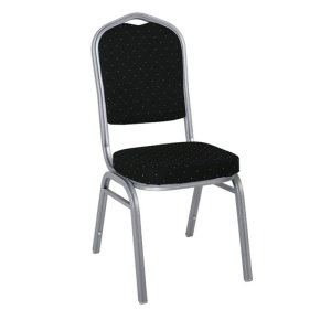 HILTON Καρέκλα Μεταλλική Silver/Ύφασμα Μαύρο