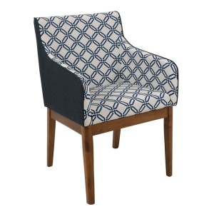 KENDAL καρέκλα Καρυδί/Ύφασμα Μπλε Deco