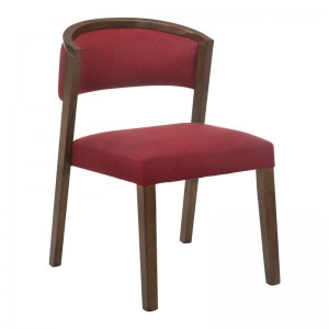 KEVIN Καρέκλα Καρυδί/Ύφασμα Σκ.Κόκκινο