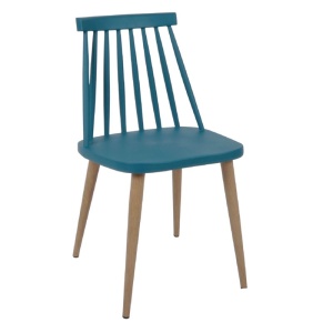 LAVIDA καρέκλα Μεταλλική Φυσικό/PP Μπλε