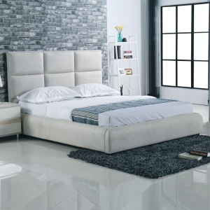MAXIM Κρεβάτι (για στρώμα 160x200cm) Ύφασμα Grey-Stone