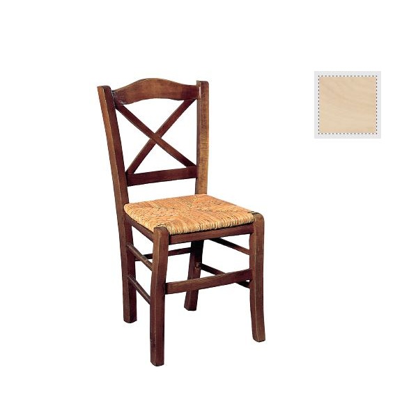 METRO Καρέκλα Άβαφη με Ψάθα Αβίδωτη