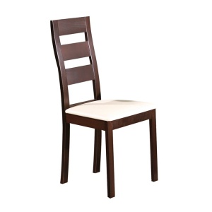 MILLER καρέκλα Οξυά Σκούρο Καρυδί / PVC Εκρού