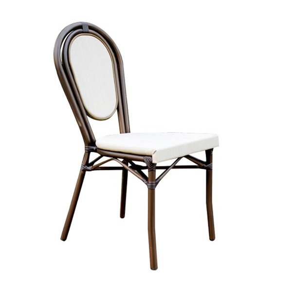 MONACO Καρέκλα Dining Αλουμίνιο Καφέ/Textilene Εκρού
