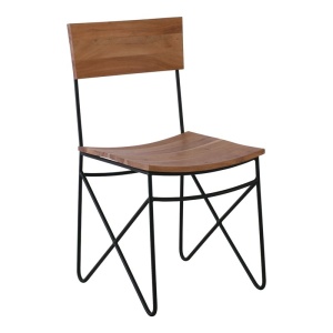 NAGAR καρέκλα Μεταλ.Μαύρο/Ξύλο Ακακία Φυσικό