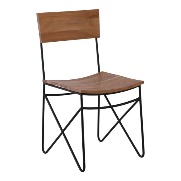 NAGAR καρέκλα Μεταλ.Μαύρο/Ξύλο Ακακία Φυσικό