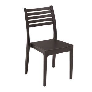 OLIMPIA Καρέκλα Στοιβαζόμενη Πλαστική Καφέ