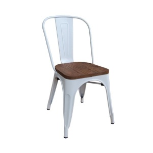 RELIX Wood Dark Oak Καρέκλα Άσπρη High