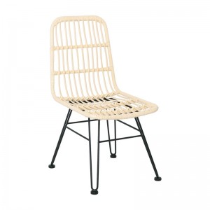 SALSA Καρέκλα Μεταλ.Μαύρη/Wicker Ivory