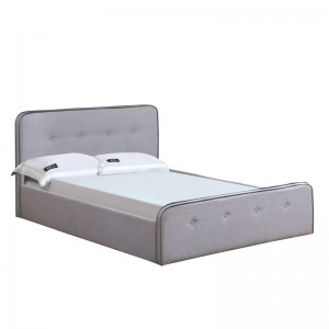 ACCORD Duo Κρεβάτι (για στρώμα 150x200cm) Ύφασμα Γκρι/Αποθ.Χώρος