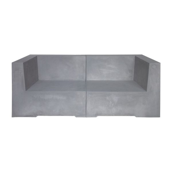 CONCRETE Καναπές 2-θ Cement Grey 160x83x65cm