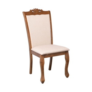 DELINE Καρέκλα Αν.Καρυδί/Ύφασμα Μπεζ