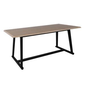 CALEB Τραπέζι 180x90cm Sonoma/Βάση Μαύρη ξύλινη