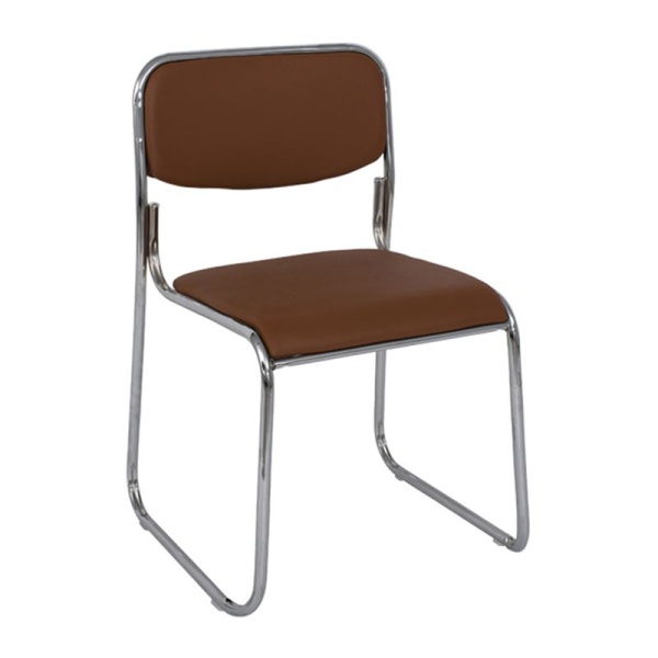 CAMPUS Καρέκλα Χρώμιο/Soft Pu Καφέ