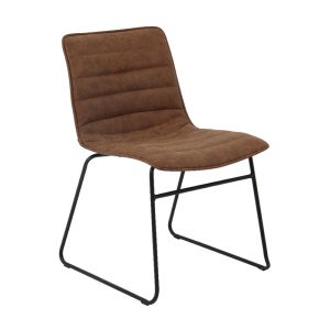 CONNEL Καρέκλα Μεταλ.Μαύρη/Pu Vintage Brown