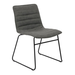 CONNEL Καρέκλα Μεταλ.Μαύρη/Pu Vintage Grey