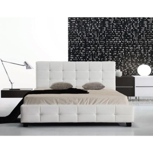 FIDEL Κρεβάτι (για στρώμα 150x200cm) Pu Άσπρο